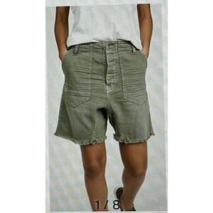 Free People Slouchy Olive Green utility Shorts